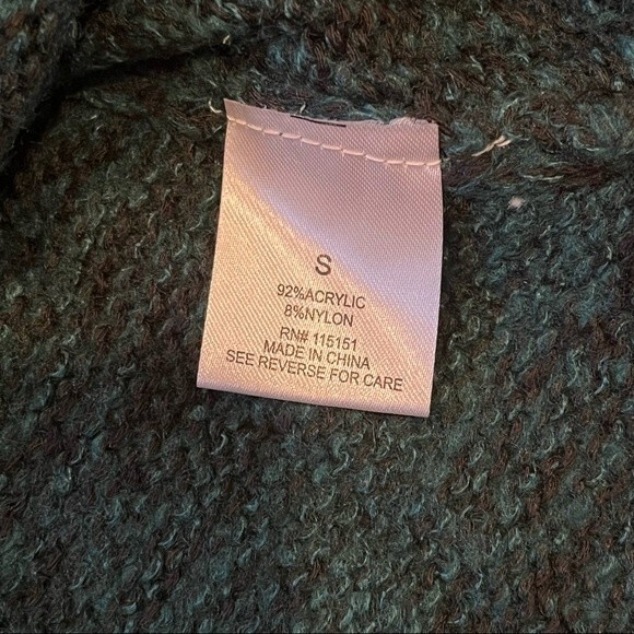 Romeo & Juliet Couture Heather Teal Long Sleeve Sweater Elbow Pads & Studs Small - Picture 8 of 9